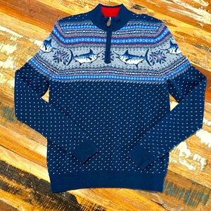Vineyard Vines Blue and Red Zip Up Sweater